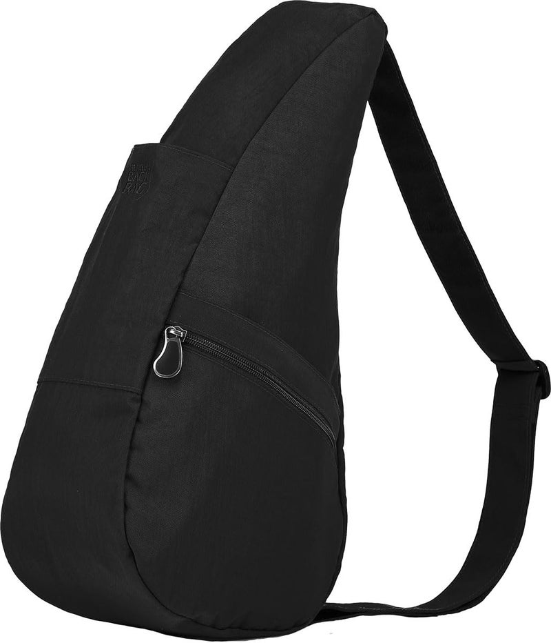 AmeriBag 15" Nylon Healthy Back Bag Ergonomic Crossbody Sling for Everyday Use, Travel & Walking Comfort (Black) - Image 3